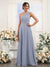 Sheath/Column One Shoulder  Sleeveless Floor-Length Bridesmaid Dresses with Ruched