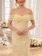 Trumpet/Mermaid Off the Shoulder Sleeveless Floor-Length Bridesmaid Dresses with Lace & Applique