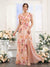A-Line/Princess V-Neck Short Sleeves Floor-Length Bridesmaid Dresses with Split Side