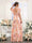 A-Line/Princess V-Neck Short Sleeves Floor-Length Bridesmaid Dresses with Split Side