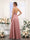 A-Line/Princess Halter Sleeveless Floor-Length Bridesmaid Dresses with Split Side & Ruched