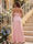 A-Line/Princess Spaghetti Straps Sleeveless Floor-Length Bridesmaid Dresses with Ruffles & Split Side