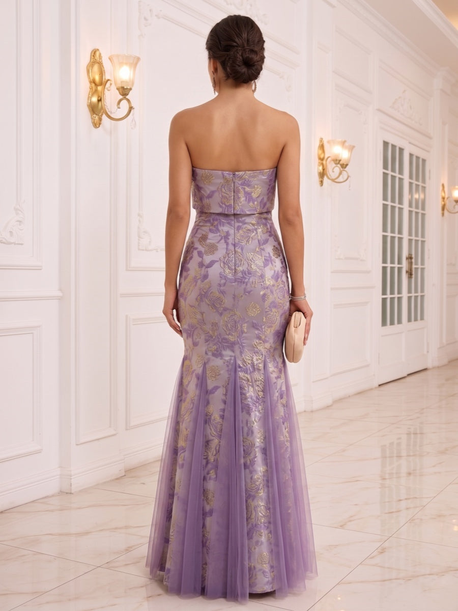 Trumpet/Mermaid Strapless Sleeveless Floor-Length Evening Dresses with Ruched