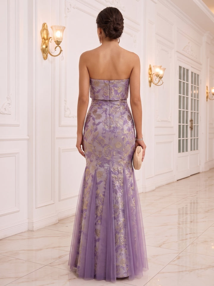 Trumpet/Mermaid Strapless Sleeveless Floor-Length Evening Dresses with Ruched