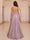 A-Line/Princess Strapless Sleeveless Floor-Length Evening Dresses with Split Side & Ruched
