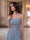 A-Line/Princess Strapless Sleeveless Floor-Length Evening Dresses with Applique & Beading