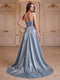 A-Line/Princess Strapless Sleeveless Floor-Length Evening Dresses with Ruffles