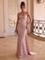 Trumpet/Mermaid Sweetheart Strapless Sleeveless Floor-Length Evening Dresses with Bowknot & Sequins
