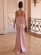 Trumpet/Mermaid Sweetheart Strapless Sleeveless Floor-Length Evening Dresses with Bowknot & Sequins