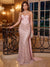 Trumpet/Mermaid Sweetheart Strapless Sleeveless Floor-Length Plus Size Evening Dresses with Bowknot & Sequins