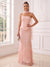 A-Line/Princess Strapless Sleeveless Floor-Length Evening Dresses with Scarf & Embroidery