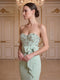 Sheath/Column Sweetheart Strapless Sleeveless Floor-Length Evening Dresses with Bowknot & Beading