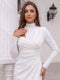 Sheath/Column One-Shoulder Asymmetric Long Sleeves Knee-Length Cocktail Dresses With Ruched