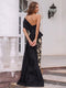 Sheath/Column Off-the-Shoulder Sleeveless Tea-Length Cocktail Dresses With Embroidery & Bowknot