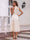 A-Line/Princess Halter Sleeveless Tea-Length Cocktail Dresses With Embroidery & Ruched