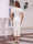 Sheath/Column Scoop Short Sleeves Tea-Length Cocktail Dresses With Pearl & Ruched