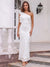 Sheath/Column One-Shoulder Sleeveless Ankle-Length Cocktail Dresses With Ruffles & Applique