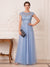 A-Line/Princess Scoop Short Sleeves Floor-Length Mother of the Bride Dresses with 3D Floral & Beading