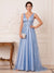 A-Line/Princess V-Neck Sleeveless Floor-Length Mother of the Bride Dresses with 3D Floral & Lace