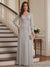 A-Line/Princess V-Neck Long Sleeves Floor-Length Mother of the Bride Dresses with Lace & Applique