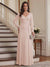 A-Line/Princess V-Neck Long Sleeves Floor-Length Mother of the Bride Dresses with Lace & Applique
