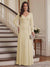 A-Line/Princess V-Neck Long Sleeves Floor-Length Mother of the Bride Dresses with Lace & Applique