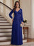 A-Line/Princess V-Neck Long Sleeves Floor-Length Mother of the Bride Dresses with Lace & Applique