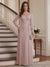 A-Line/Princess V-Neck Long Sleeves Floor-Length Mother of the Bride Dresses with Lace & Applique