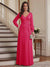 A-Line/Princess V-Neck Long Sleeves Floor-Length Mother of the Bride Dresses with Lace & Applique