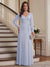 A-Line/Princess V-Neck Long Sleeves Floor-Length Mother of the Bride Dresses with Lace & Applique