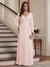 A-Line/Princess V-Neck Long Sleeves Floor-Length Mother of the Bride Dresses with Lace & Applique