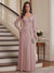 A-Line/Princess V-Neck Long Sleeves Floor-Length Mother of the Bride Dresses with Lace & Applique
