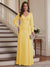 A-Line/Princess V-Neck Long Sleeves Floor-Length Mother of the Bride Dresses with Lace & Applique