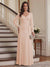 A-Line/Princess V-Neck Long Sleeves Floor-Length Mother of the Bride Dresses with Lace & Applique