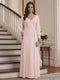 A-Line/Princess V-Neck Long Sleeves Floor-Length Mother of the Bride Dresses with Lace & Applique