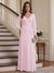A-Line/Princess V-Neck Long Sleeves Floor-Length Mother of the Bride Dresses with Lace & Applique
