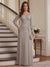 A-Line/Princess V-Neck Long Sleeves Floor-Length Mother of the Bride Dresses with Lace & Applique
