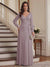 A-Line/Princess V-Neck Long Sleeves Floor-Length Mother of the Bride Dresses with Lace & Applique