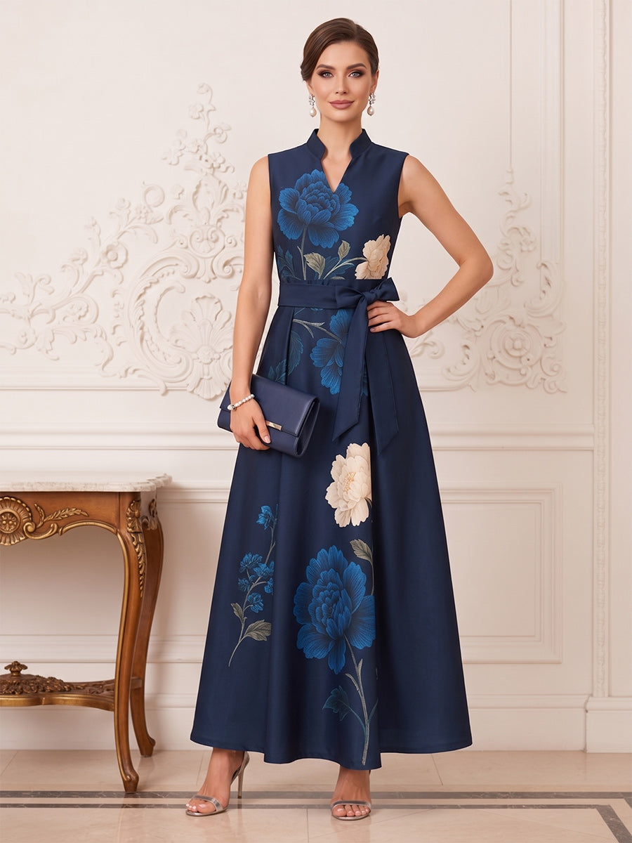 Lavetir A-Line/Princess Collar Sleeveless Ankle-Length Mother of the Bride Dresses with Bowknot 2026
