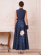 A-Line/Princess Collar Sleeveless Ankle-Length Mother of the Bride Dresses with Bowknot