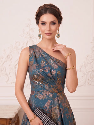 A-Line/Princess One Shoulder Sleeveless Asymmetrical Mother of the Bride Dresses with Ruched