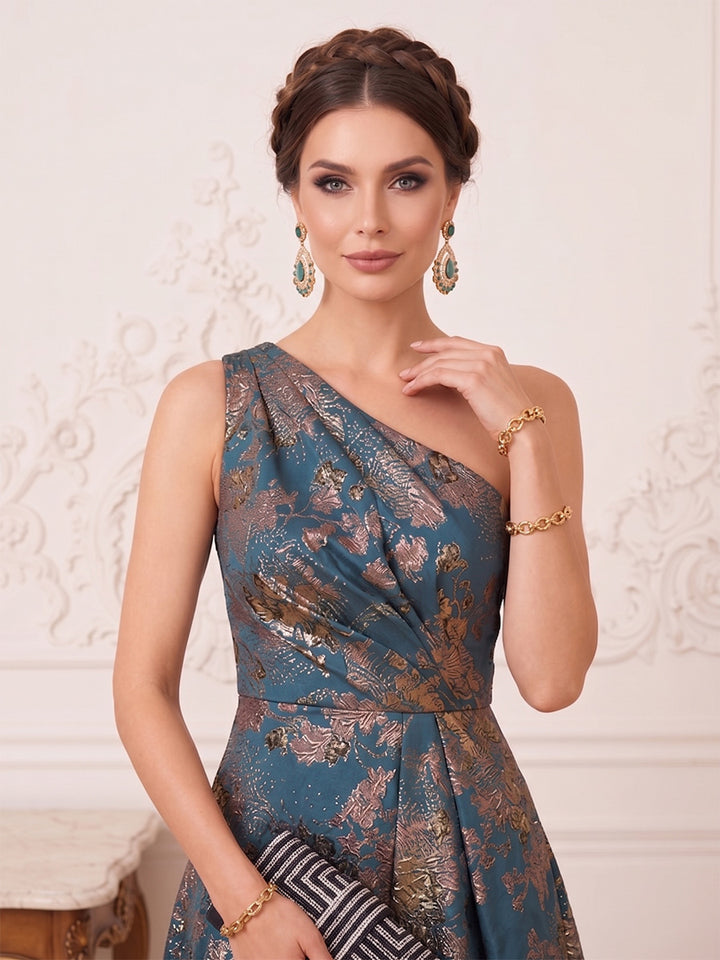 A-Line/Princess One Shoulder Sleeveless Asymmetrical Mother of the Bride Dresses with Ruched