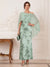 Sheath/Column One Shoulder Cap Sleeves Ankle-Length Long Mother of the Bride Dresses with 3D Floral