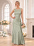 Sheath/Column Scoop Sleeveless Floor-Length Bridesmaid Dresses with Ruched
