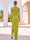 Sheath/Column Illusion Neck Long Sleeves Floor-Length Cocktail Dresses With Split Side & Pleats