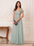A-Line/Princess V-Neck Short Sleeves Floor-Length Mother of the Bride Dresses with Appliques & Lace