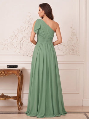 Jumpsuit 2 Pieces One-Shoulder Sleeveless Floor-Length Mother of the Bride Dresses with Bowknot