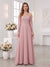 A-Line/Princess Spaghetti Straps Cap Sleeves Floor-Length Bridesmaid Dresses with Ruched