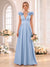 A-Line/Princess V-neck Sleeveless Floor-Length Bridesmaid Dresses with Ruched & Ruffles