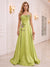 A-Line/Princess Strapless Sleeveless Floor-Length Evening Dresses with Ruched & 3D Floral